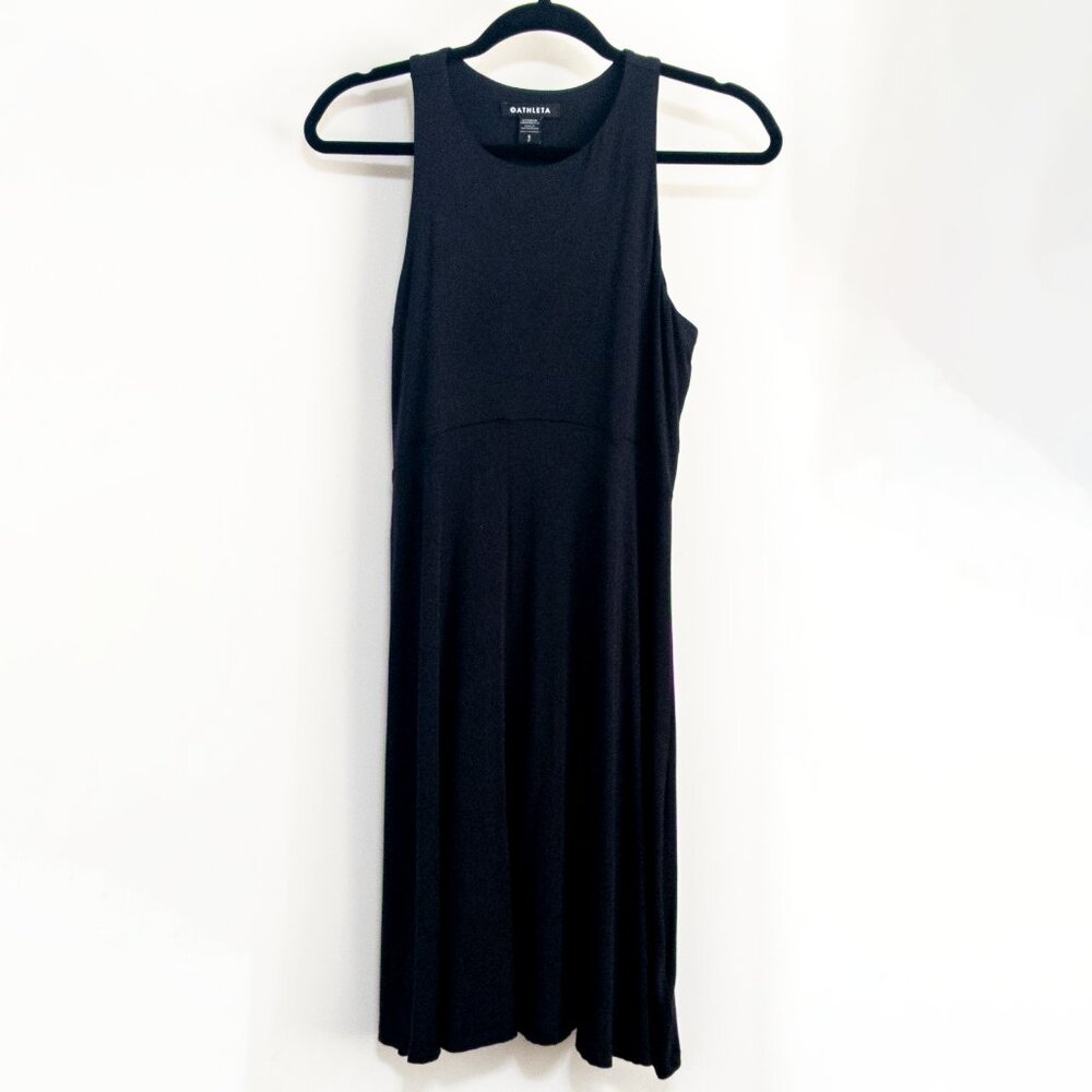 ATHLETA Santorini Thera Black Dress Size Small Athleisure Activewear Sleeveless - Picture 2 of 6